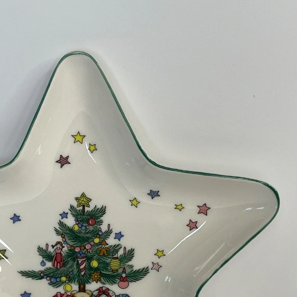 Nikko Porcelain Star Shaped Christmas Trinket Dish Snack Dish Japan 6